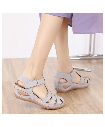 Trendy Hollow Sandals Closed Toe Platform Sandals for Women Dressy, Summer Casual Ankle Strap Wedge Sandals for Women Ladies ...