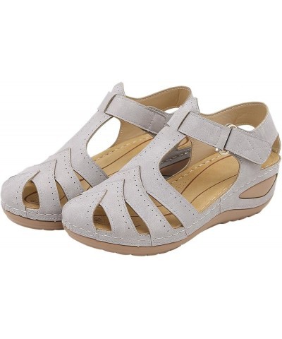 Trendy Hollow Sandals Closed Toe Platform Sandals for Women Dressy, Summer Casual Ankle Strap Wedge Sandals for Women Ladies ...