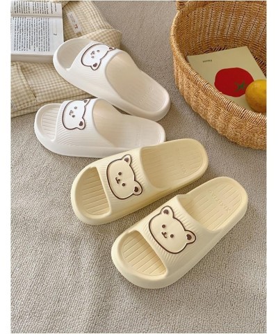 Kawaii Bear Slippers for Women Pillow Cloud Slides indoor Outdoor Bathroom Shower Shoes Home Cute House Slippers Beige $10.12...