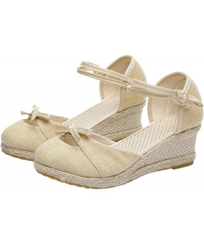 Fashion Summer Wedges Sandals For Women Retro Butterfly Embroidery Open Toe Buckle Strap Ladies Espadrilles Casual Vintage Co...