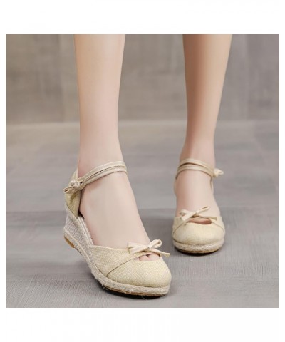 Fashion Summer Wedges Sandals For Women Retro Butterfly Embroidery Open Toe Buckle Strap Ladies Espadrilles Casual Vintage Co...