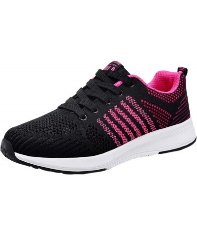 Women Arch Support Walking Shoes Women Shoes Shoes Fashion Outdoor Lace Up Breathable Sports Mesh Runing Women's (Hot Pink, 8...