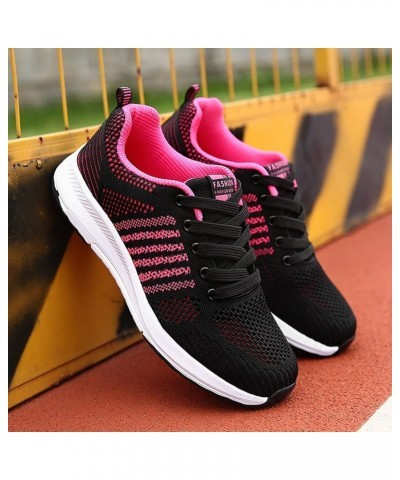 Women Arch Support Walking Shoes Women Shoes Shoes Fashion Outdoor Lace Up Breathable Sports Mesh Runing Women's (Hot Pink, 8...