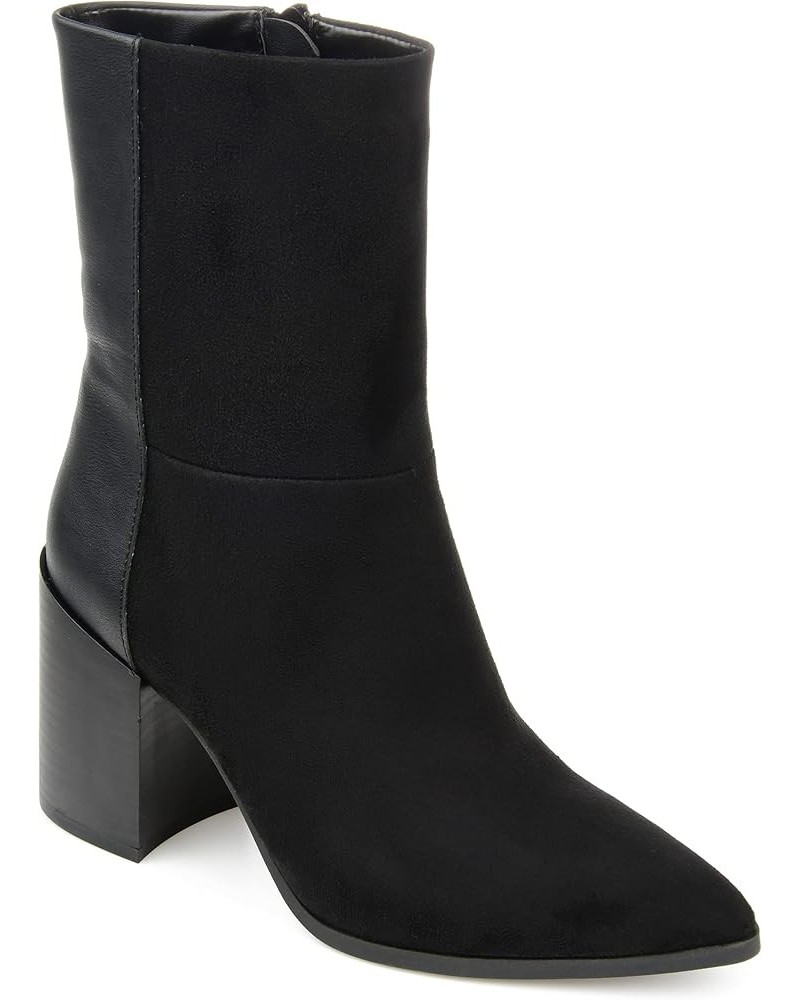 Womens Sharlie Tru Comfort Foam Inside Zip Stacked Heel Booties Black $45.60 Boots