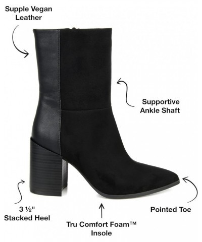 Womens Sharlie Tru Comfort Foam Inside Zip Stacked Heel Booties Black $45.60 Boots