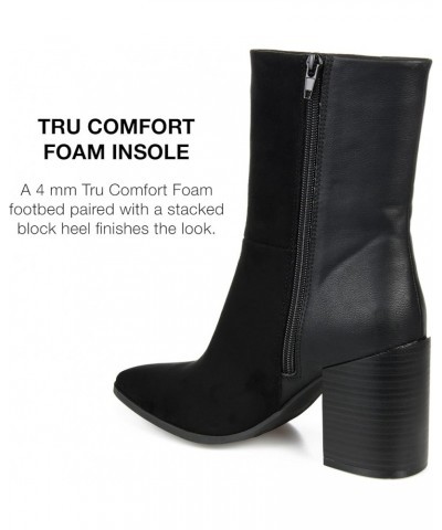 Womens Sharlie Tru Comfort Foam Inside Zip Stacked Heel Booties Black $45.60 Boots