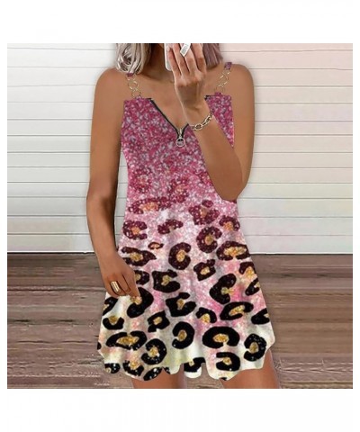 Long Dresses Women Womens Tank Dress Zipper V Neck Spaghetti Strap Casual Beach Dress High Low Flower Sheer Dresses Pink $14....