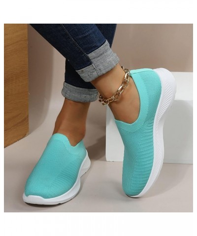 Womens Running Sneakers, Fashion Sneakers Mesh Breathable Slip-on Sneakers Non Slip Running Shoes Tennis Shoes Gift Z 01-gree...