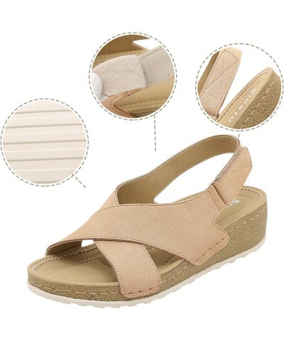 Platform Sandals Sandals Summer Flip Buckle Fashion Wedges Flops Shoes Shoes Women's for Women Strap Sandals 7 Beige $21.45 S...