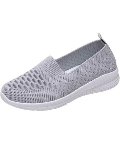 Ladies Shoes Summer Plus Size Lightweight Hollow Mesh Sneakers Non Slip Casual Running Shoes White Sneakers for Women Grey $2...