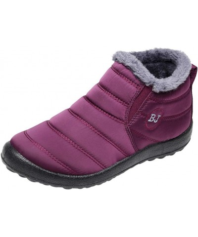 Snow Boots Womens Winter Ankle Boots Fashion Women Winter Water Proof Flat Hook Loop Keep Warm Snow Boots Comfortable Snow Bo...