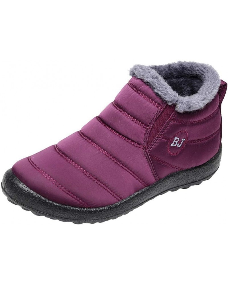 Snow Boots Womens Winter Ankle Boots Fashion Women Winter Water Proof Flat Hook Loop Keep Warm Snow Boots Comfortable Snow Bo...