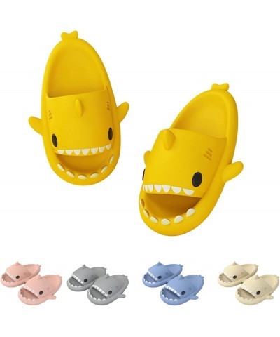 Shark Slides Adult Cloudy Cute Shark Slippers For Women Men Yellow $15.65 Slippers