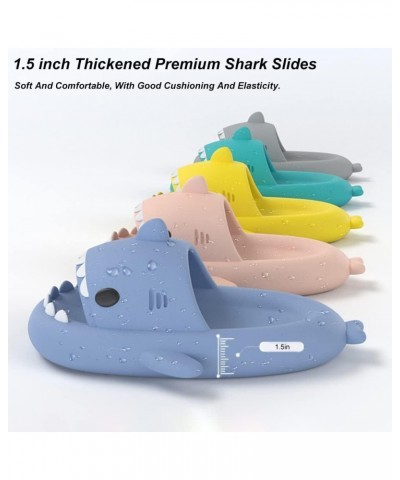 Shark Slides Adult Cloudy Cute Shark Slippers For Women Men Yellow $15.65 Slippers