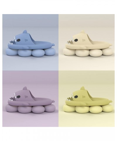 Shark Slides Adult Cloudy Cute Shark Slippers For Women Men Yellow $15.65 Slippers