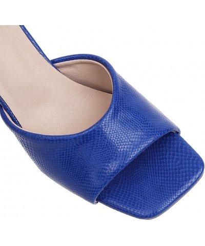 Womens FC34 Low Cut Uppers Solid Peep Toe Pu High Stiletto Heeled Sandals Blue $31.31 Sandals