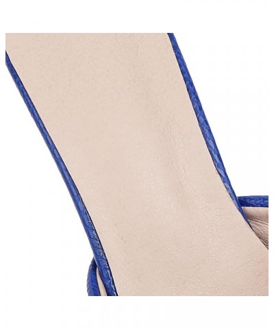 Womens FC34 Low Cut Uppers Solid Peep Toe Pu High Stiletto Heeled Sandals Blue $31.31 Sandals