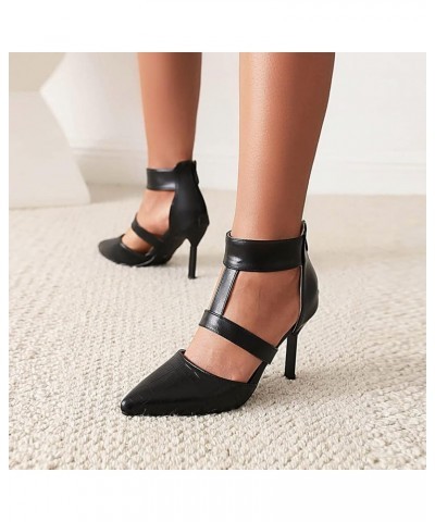 Women Stilettos High Heels Sandals Back Zipper Ladies Girls Party Prom Wedding 48 Black $21.06 Sandals