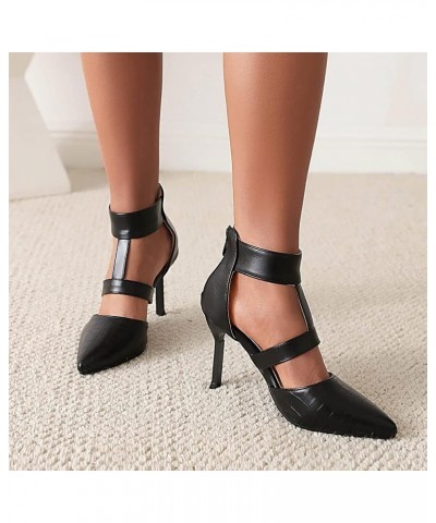 Women Stilettos High Heels Sandals Back Zipper Ladies Girls Party Prom Wedding 48 Black $21.06 Sandals