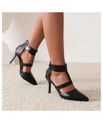 Women Stilettos High Heels Sandals Back Zipper Ladies Girls Party Prom Wedding 48 Black $21.06 Sandals