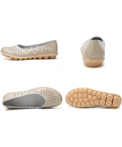 Women's Solid Flat Loafers Breathable Comfortable Hollow Out Walking Moccasins Slip On Driving Shoes 9beige $22.76 Flats