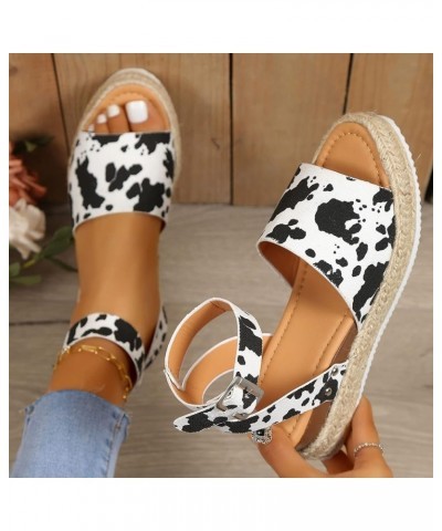 Womens Sandals Comfortable, Womens Sandals Comfy Sandals Breathable Open Toe Sandal Summer Dressy Esparille Sandals White $13...