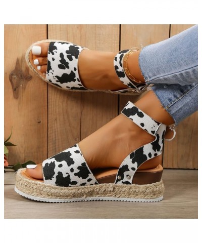 Womens Sandals Comfortable, Womens Sandals Comfy Sandals Breathable Open Toe Sandal Summer Dressy Esparille Sandals White $13...