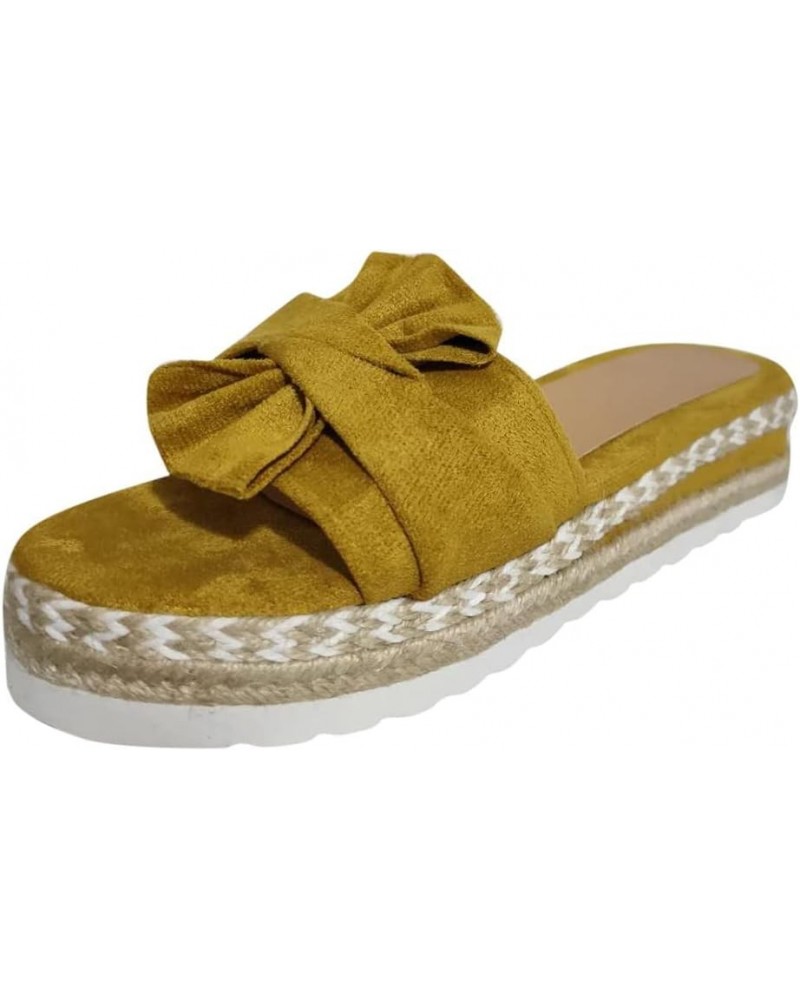 Sandals for Women Dressy Summer, Espadrille Sandals for Women Slip-on Open Toe Sandals Casual Summer Beach Sandals Yellow $13...