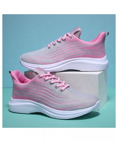 Ladies Casual Sneakers Breathable Non Slip Soft Sole Sneakers Mesh Sneakers Tennis Walking Breathable Sneakers Fashion Sneake...