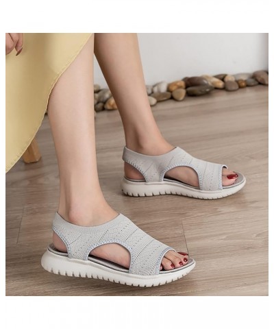 sandals Flats Women Flip Flops Size 8 Slides Black Platform Boots White Wedges Women'S Low Heeled Casual sandals Women Grey $...