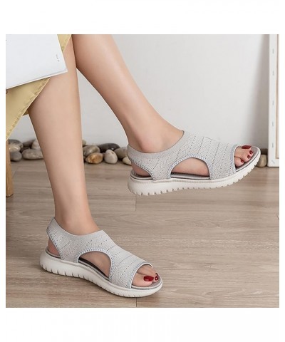 sandals Flats Women Flip Flops Size 8 Slides Black Platform Boots White Wedges Women'S Low Heeled Casual sandals Women Grey $...