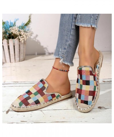 Heels in Ladies Hollow Breathable Fisherman Shoes Woven Straw Shoes Flat Bottom Casual Comfortable Large Size Single Purple➤➤...