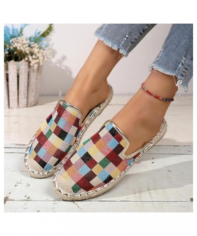 Heels in Ladies Hollow Breathable Fisherman Shoes Woven Straw Shoes Flat Bottom Casual Comfortable Large Size Single Purple➤➤...