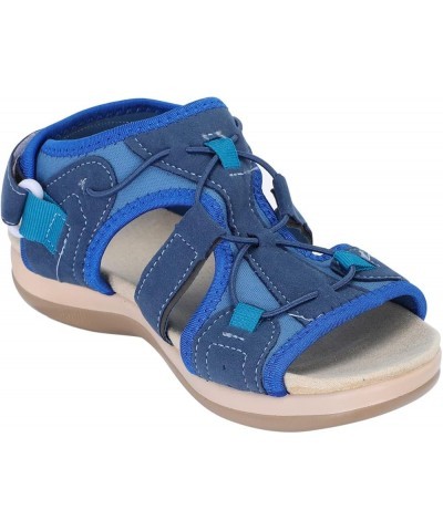 Customize The Latest Pu Retro Fashion Solid Color Quality Sandals and Flat Shoes for Female Women's Heels Sandals 8.5 Blue $8...