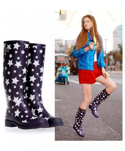 Women Printed Mid Calf Garden Boots Waterproof Rain Boots Lightweight Fashion Out Work Comfortable Garden Outdoor Shoes(Color...