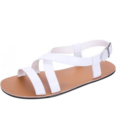 Walking sandals Men Flats For Men Flip Flops For Men Slides Chunky Platform Heels Nude Wedges Heeled sandals For Men S White-...