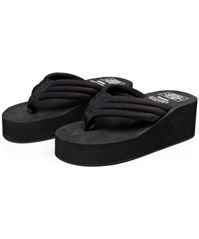 Women's Handmade Flowers Sandals Cute Slippers Non-Slip Flip Flops High-Heeled Slippers A-2.2" Heel-black $18.47 Sandals