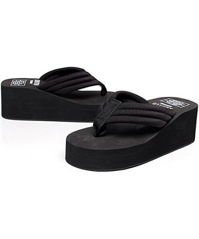 Women's Handmade Flowers Sandals Cute Slippers Non-Slip Flip Flops High-Heeled Slippers A-2.2" Heel-black $18.47 Sandals