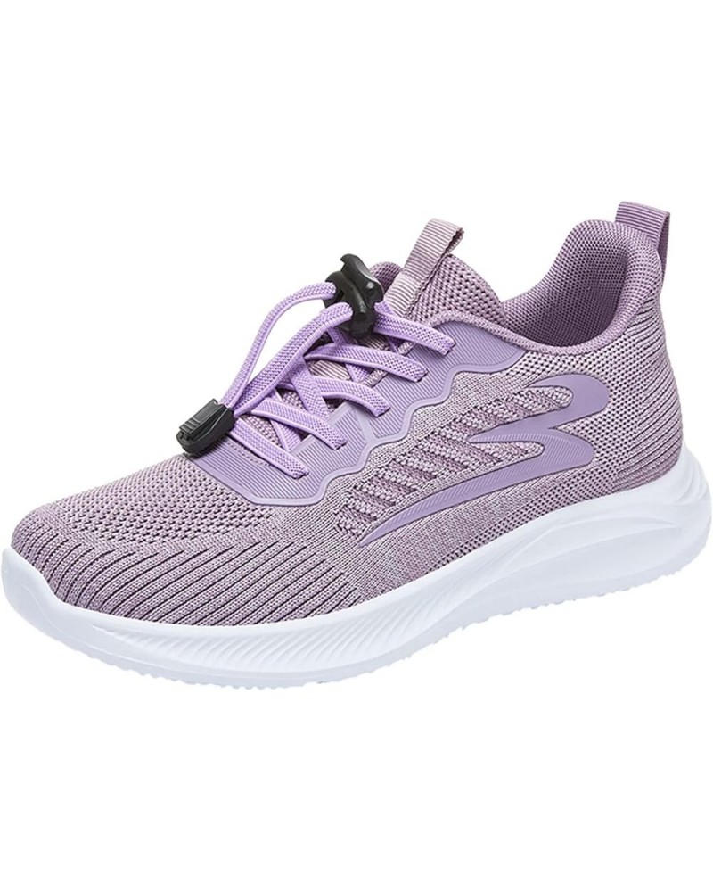 Womens Running Shoes Slip-on Walking Tennis Sneakers Lightweight Breathable Casual Mesh Workout Soft Sports Shoes 4-purple $1...