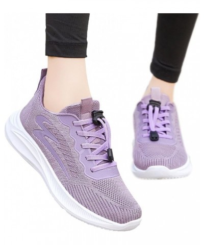 Womens Running Shoes Slip-on Walking Tennis Sneakers Lightweight Breathable Casual Mesh Workout Soft Sports Shoes 4-purple $1...