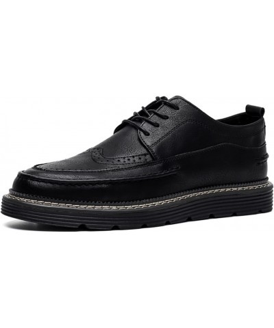 Oxford Shoes for Men Men's Casual Shoes Black Flat Platform Shoes Casual Leather Shoes Breathable Men's Small Leather Shoes (...