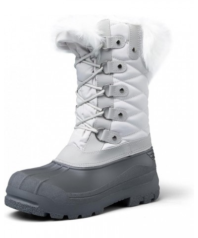 Women's Snow Boots Warm Insulated Faux Fur Lined Waterproof Mid-Calf Winter Boots Light Grey $28.79 Outdoor Shoes