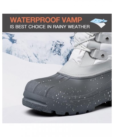 Women's Snow Boots Warm Insulated Faux Fur Lined Waterproof Mid-Calf Winter Boots Light Grey $28.79 Outdoor Shoes