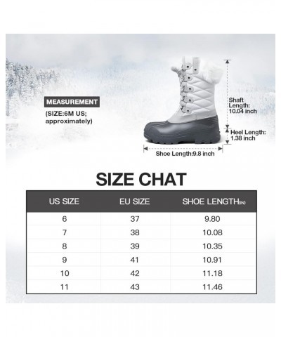 Women's Snow Boots Warm Insulated Faux Fur Lined Waterproof Mid-Calf Winter Boots Light Grey $28.79 Outdoor Shoes