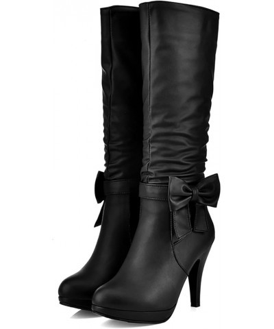 Cowboy Boots for Women, Womens Knee High Boots Stiletto Pull On Pointed Zipper Toe Boots Western Autumn Winter Boots Black $3...