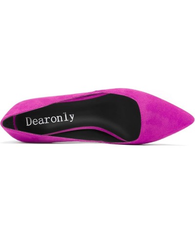 Womens Pumps Pointed Toe d-orsay Low Kitten Heel Slip On Suede Dress Shoes Office 1.5 Inch Purple $40.39 Pumps