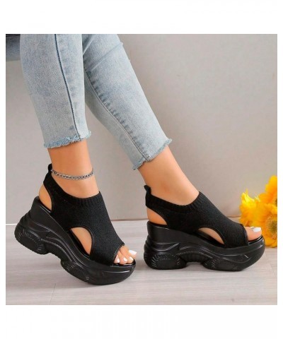 Womens Ankle Strap Sparkle Pearl Low Wedges Sandal Beach Comfortable Flat Flatform Mules Shoe 94-ibzwp-black-d $14.96 Outdoor...