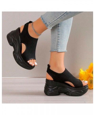 Womens Ankle Strap Sparkle Pearl Low Wedges Sandal Beach Comfortable Flat Flatform Mules Shoe 94-ibzwp-black-d $14.96 Outdoor...