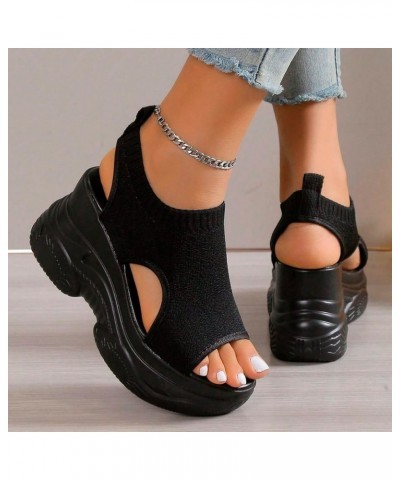 Womens Ankle Strap Sparkle Pearl Low Wedges Sandal Beach Comfortable Flat Flatform Mules Shoe 94-ibzwp-black-d $14.96 Outdoor...