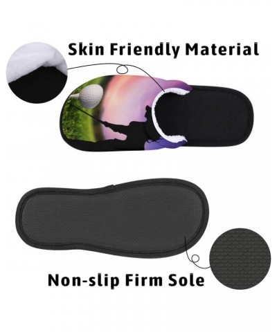 Fuzzy Slippers for Women Men Golf Ball Sport Player Cozy Memory Foam House Slippers Indoor Outdoor Fluffy Slip on Bedroom Sho...